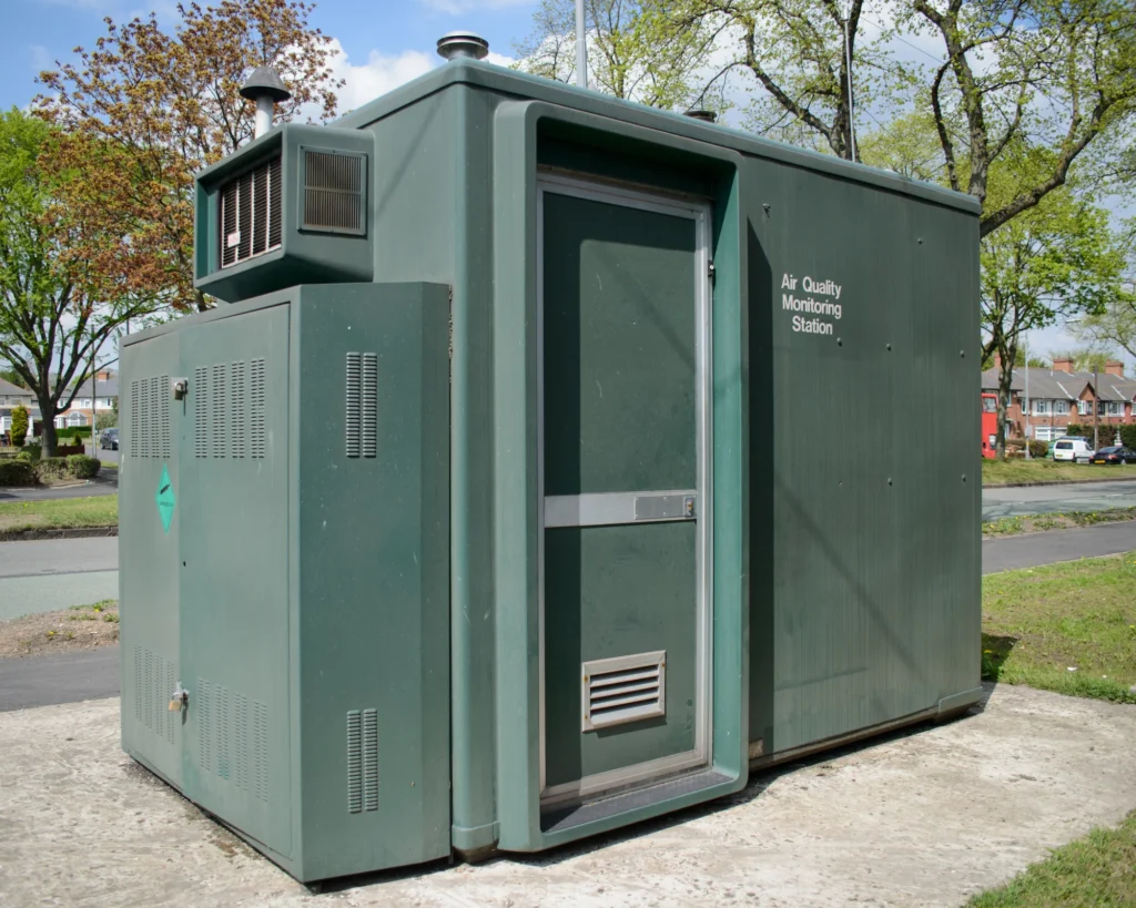 An outdoor air quality monitoring station.